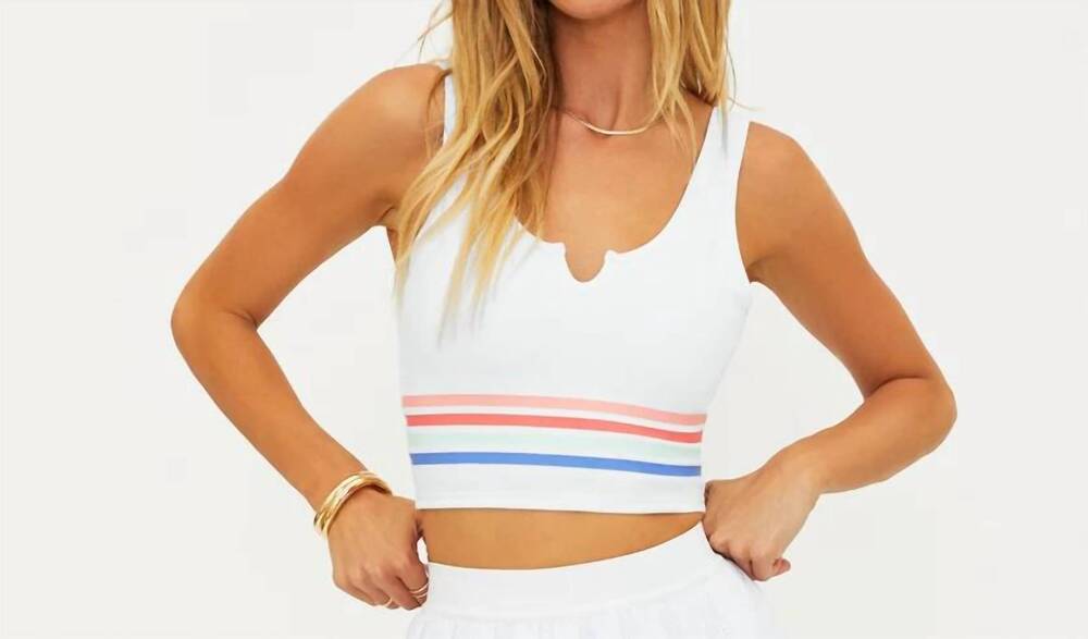 NEW BEACH RIOT josie top in bright white horizon